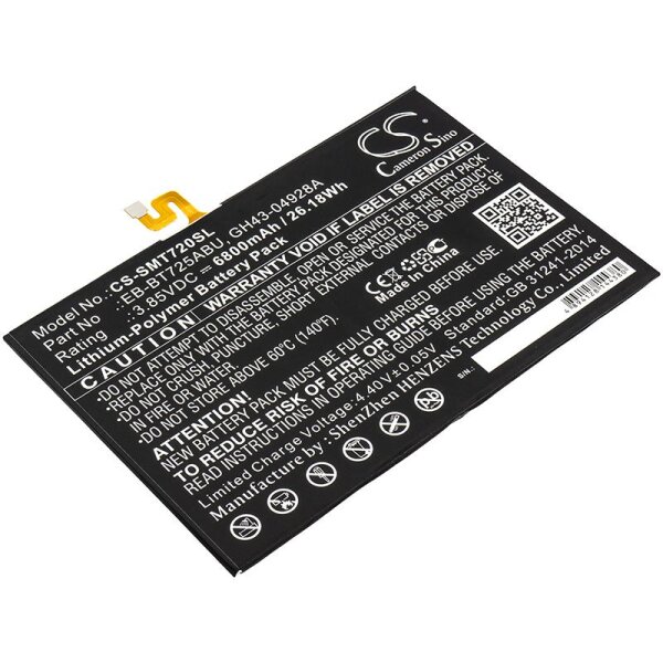 Ersatzakku - CS-SMT720SL - Samsung Galaxy Tab S5e / SM-T720 / EB-BT725ABU - 3,85 Volt 6800mAh Li-Polymer