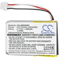 Ersatzakku - CS-LMX052RC - Logitech 910-004362 / 533-000120 - 3,7 Volt 450mAh Li-Ion