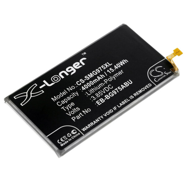 Ersatzakku - CS-SMG975XL - Samsung Galaxy S10 Plus / EB-BG975ABU - 3,85 Volt 4000mAh Li-Polymer