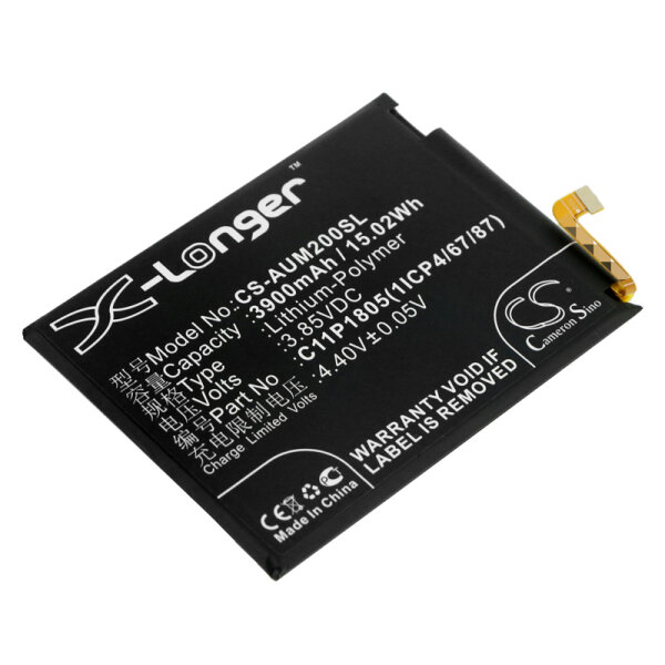 Ersatzakku - CS-AUM200SL - Asus ZenFone Max M2 / ZB633KL / C11P1805 - 3,85 Volt 3900mAh Li-Polymer