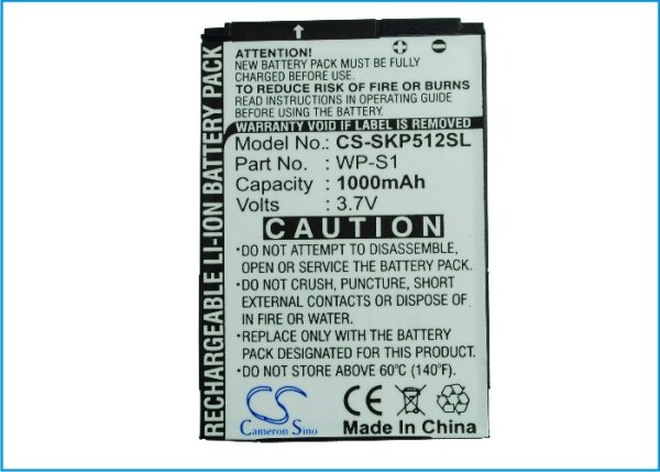 Ersatzakku - CS-SKP512SL - 3 SKYPE Phone WP-S1 / WP-S1 - 3,7 Volt 1000mAh Li-ion EOL