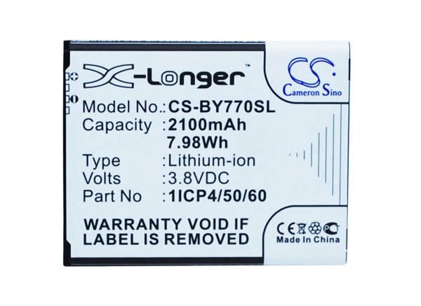 Ersatzakku - CS-BY770SL - BEURER 952.62 / 1ICP4/50/60-210AR - 3,8 Volt 2100mAh Li-ion
