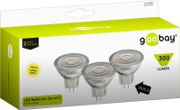 3x LED Reflektor GU5.3, warmweiß 2700 K, 270lm, 12V/5W
