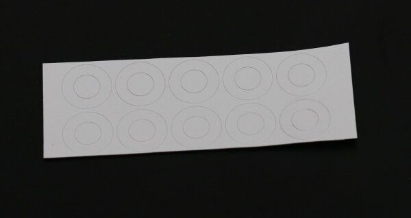 Isolierscheibe für 18650 Zellen - 17 x 9 x 0,3mm - weiß - 10 Isolierscheiben im Set