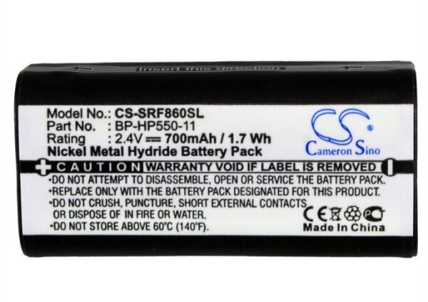 Ersatzakku - CS-SRF860SL - Sony BP-HP550-11 / MDR-IF245RK / MDR-RF810 - 2,4 Volt 700mAh Ni-MH