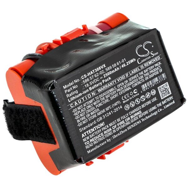 Ersatzakku - CS-HAT308VX - Gardena / Husqvarna 586 57 62-02 - 18 Volt 2500mAh Li-Ion