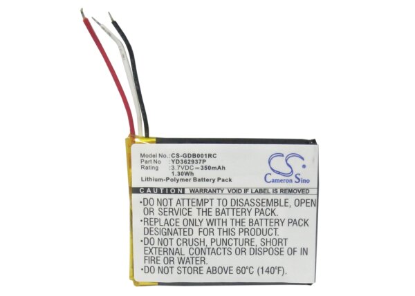 Ersatzakku - CS-GDB001RC - GoPro ARMTE-001 / YD362937P - 3,7 Volt 350mAh Li-Polymer