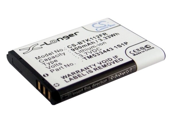 Ersatzakku - CS-BTK112FR - Blaupunkt BT Drive Free 111 / TM533443 1S1P - 3,7 Volt 900mAh Li-Ion