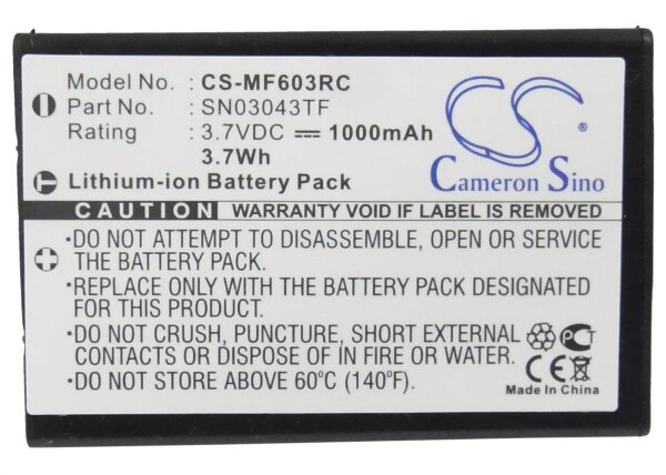 Ersatzakku - CS-MF603RC - ACOUSTIC RESEARCH ARRX18G / NEVO HK-NP60-850 - 3,7 Volt 1000mAh Li-ion