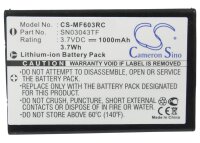 Ersatzakku - CS-MF603RC - ACOUSTIC RESEARCH ARRX18G / NEVO HK-NP60-850 - 3,7 Volt 1000mAh Li-ion