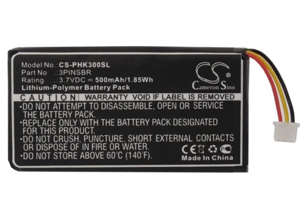 Ersatzakku - CS-PHK300SL - PHONAX inspiro / 3PINSBR - 3,7 Volt 500mAh Li-Polymer