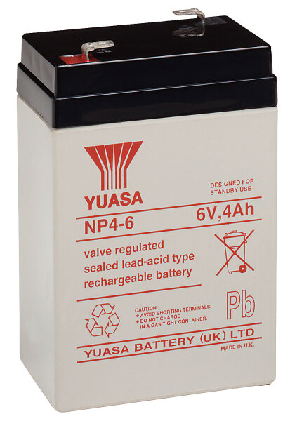 Yuasa - NP4-6 - 6 Volt 4000mAh Pb