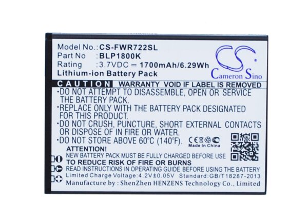Ersatzakku - CS-FWR722SL - FRANKLIN WIRELESS R722 / BLP1800K - 3,7 Volt 1700mAh Li-ion