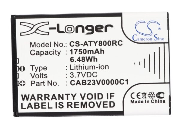 Ersatzakku - CS-ATY800RC - ALCATEL One Touch Link Y580 / CAB23V0000C1 - 3,7 Volt 1750mAh Li-ion