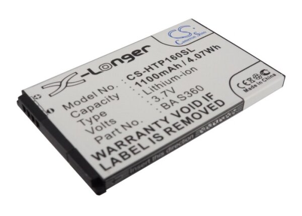 Ersatzakku - CS-HTP160SL - HTC Pure / TOPA160 - 3,7 Volt 1100mAh Li-Ion