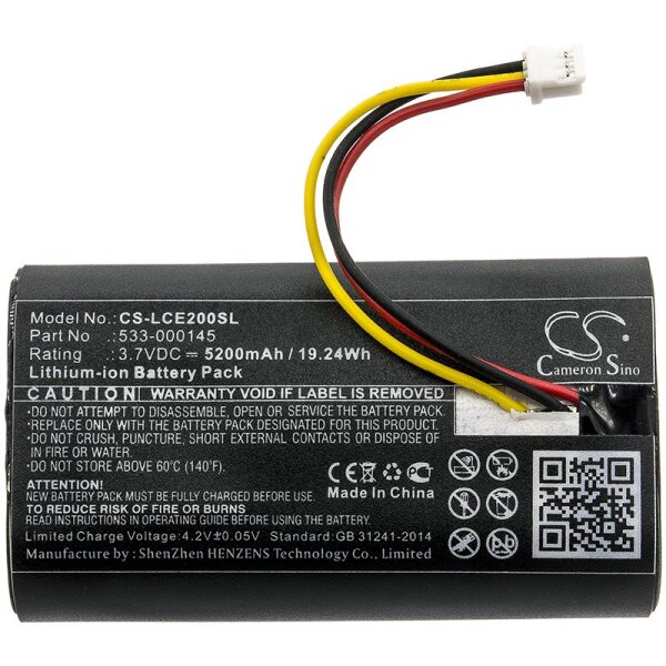 Ersatzakku - CS-LCE200SL - LOGITECH 861-000066 / 533-000145 - 3,7 Volt 5200mAh Li-Ion