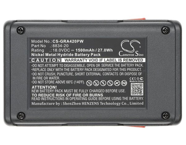 Ersatzakku - CS-GRA420PW - GARDENA 648844 / 8834-20 - 18 Volt 1500mAh Li-ion