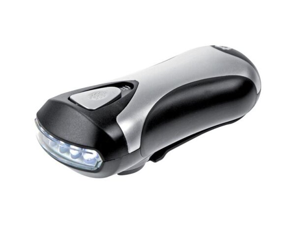 Dynamo LED-Taschenlampe mit 5 LEDs - 3 in 1 + USB