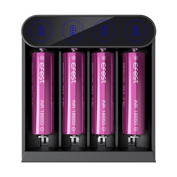 Efest - SLIM K4 Charger - USB-C Ladegerät für 4x Li-Ion Akkus