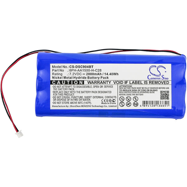 Ersatzakku - CS-DSC904BT - DIRECT Sensor 17-145A / DSC 6PH-AA1500-H-C28 - 7,2 Volt 2000mAh Ni-MH