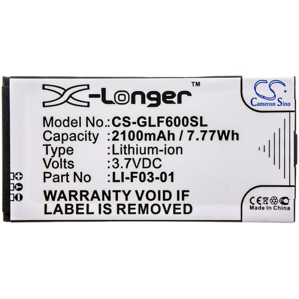 Ersatzakku - CS-GLF600SL - Golfbuddy DSC-GB600 / GB3-PT4 / Platinum / 4PT4 / LI-F03-01 - 3,7 Volt 2100mAh Li-Ion