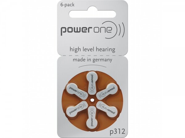 powerone - high level hearing - p312 - 1,45 Volt 170mAh Zink Luft - Hörgerätebatterie - 10x 6er Blister