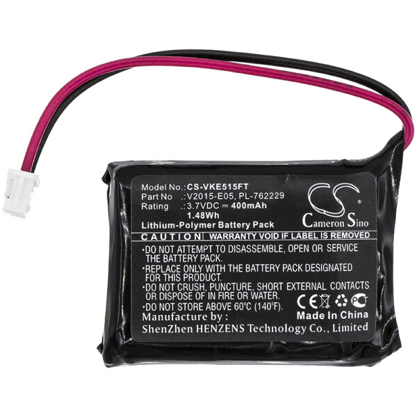 Ersatzakku - CS-VKE515FT - ViKli E05 V2015 / PL-762229 - 3,7 Volt 400mAh Li-Polymer
