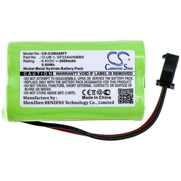 Ersatzakku - CS-CUB240FT - CLULITE Range / B24 - 4,8 Volt 2000mAh Ni-MH