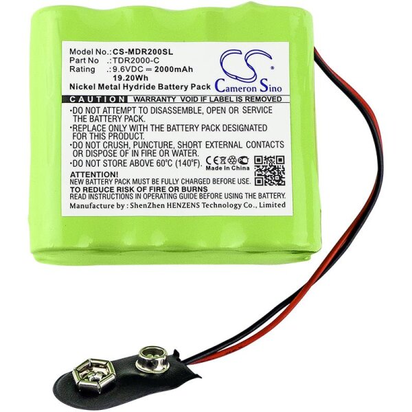 Ersatzakku - CS-MDR200SL - Megger TDR2000/2R echometer / TDR2000-C - 9,6 Volt 2000mAh Ni-MH