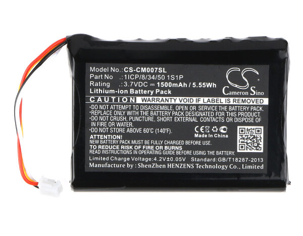 Ersatzakku  - CS-CM007SL - CUSTOM BATTERY PACK 1ICP/8/34/50 1S1P - 3,7 Volt 1500mAh Li-ion