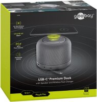 goobay - USB-C™ 12 in 1 Multiport Dock mit Wireless Fast Charging, Power Delivery 100 W & Multimedia-Lautsprecher