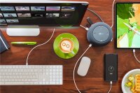 goobay - USB-C™ 12 in 1 Multiport Dock mit Wireless Fast Charging, Power Delivery 100 W & Multimedia-Lautsprecher
