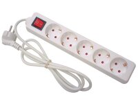 Perel - EB5S-G - Steckdosenleiste mit Schalter, 5...