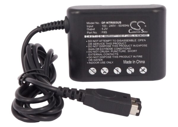 Ladegerät für Spielekonsolen - DF-NTR003US - NINTENDO AGS-001 / F8s - Input AC100-240V; Output DC5,2V