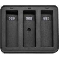 Ladegerät für Kameras - DF-DJS100UH - DJI Osmo Action / DJP3CK - Input Micro USB 5V/2A; Output 8.4V 600mA x 3