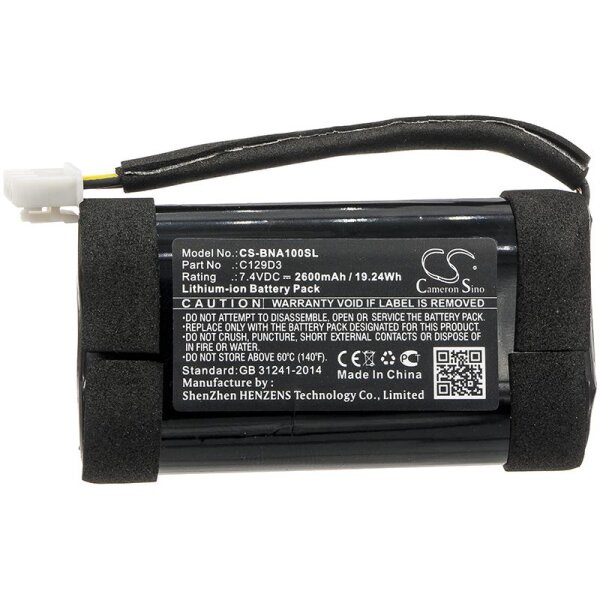 Ersatzakku - CS-BNA100SL - Bang & Olufsen BeoPlay A1 / C129D3 - 7,4 Volt 2600mAh Li-Ion