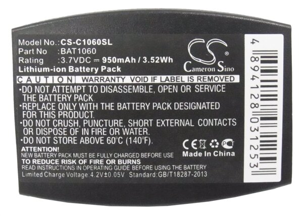 Ersatzakku - CS-C1060SL - 3M C1060 / BAT1060 - 3,7 Volt 950mAh Li-ion