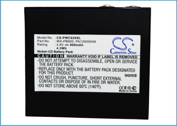 Ersatzakku - CS-PWC920SL - PANASONIC PB-900I / PA12830049 - 4,8 Volt 900mAh Ni-CD