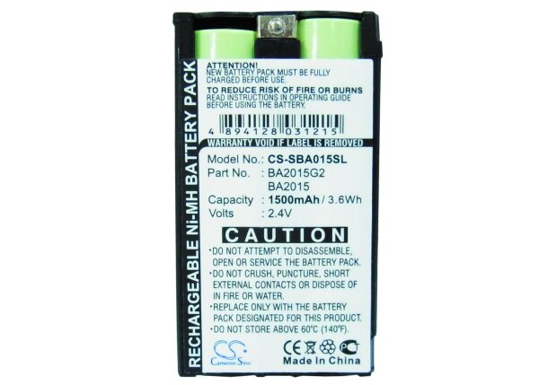 Ersatzakku - CS-SBA015SL - Sennheiser 2015FM / BA2015 - 2,4 Volt 1500mAh Ni-MH