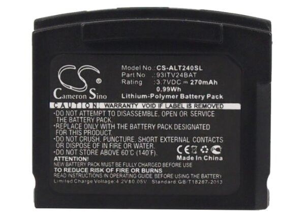Ersatzakku - CS-ALT240SL - AMPLICOM TV2400 / 93ITV24BAT - 3,7 Volt 270mAh Li-Polymer - EOL
