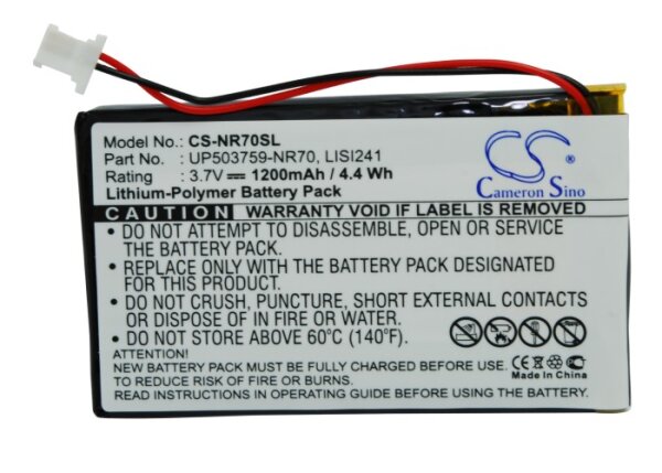 Ersatzakku - CS-NR70SL - SONY Clie PEG-NR60 / LISI241 - 3,7 Volt 1200mAh Li-Polymer