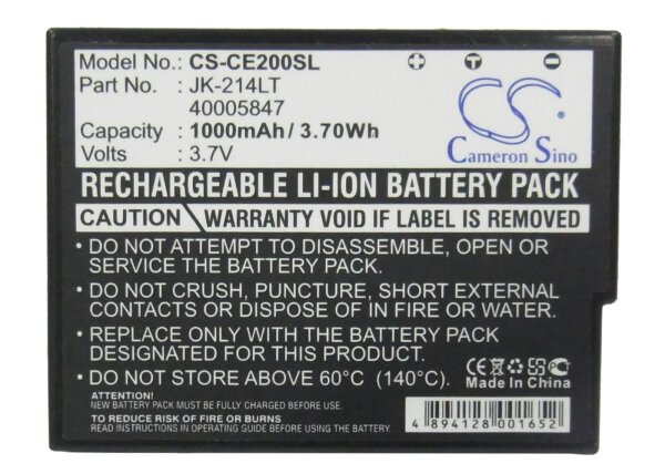 Ersatzakku - CS-CE200SL - CASIO Cassiopeia K-835PU / JK-214LT - 3,7 Volt 1000mAh Li-ion