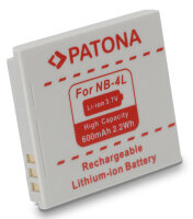Patona - Ersatzakku kompatibel zu Canon NB-4L - 3,7 Volt...