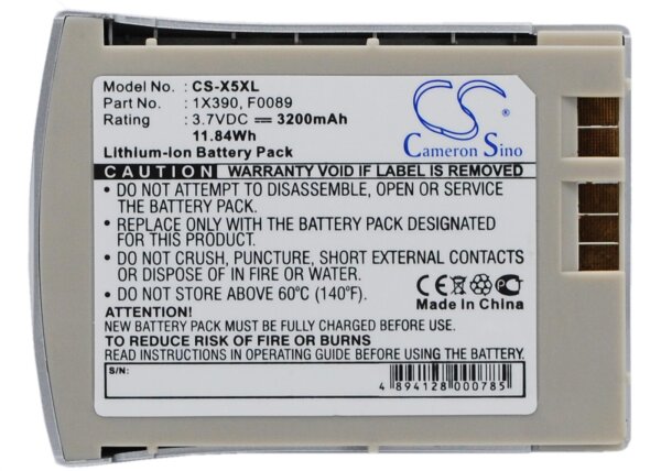 Ersatzakku - CS-X5XL - DELL Axim X5 / 1X390 - 3,7 Volt 3200mAh Li-Ion - EOL