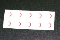 Isolierscheibe für 18650 Zellen - 17 x 9 x 0,1mm - weiß/rot aus Klebefolie (10er Set)