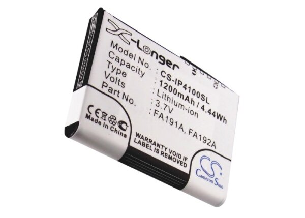 Ersatzakku - CS-IP4100SL - HP iPAQ h4100 / 343110-001 - 3,7 Volt 1200mAh Li-Ion