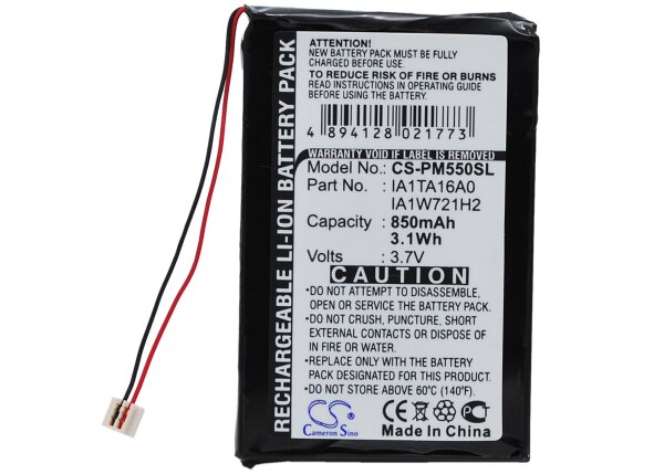 Ersatzakku - CS-PM550SL - PALM M550 / GA1W918A2 - 3,7 Volt 850mAh Li-ion