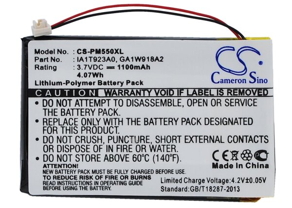 Ersatzakku - CS-PM550XL - PALM M550 / GA1W918A2 - 3,7 Volt 1100mAh Li-Polymer