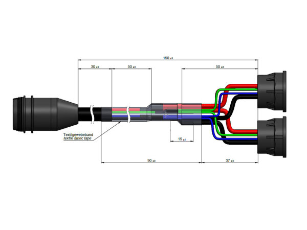 Adapterkabel - Kabelsatz - 36982-4 - Rosenberger auf 2x Rosenberger Anschluss