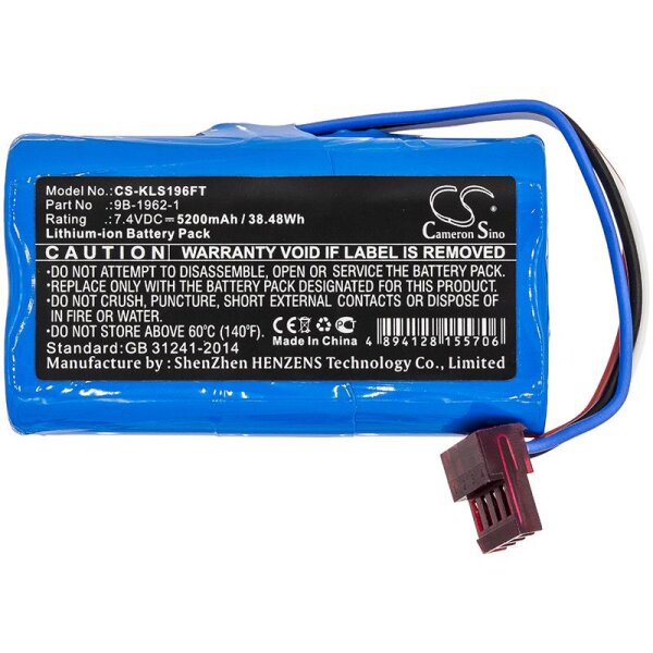 Ersatzakku - CS-KLS196FT - KOEHLER 07610 / 9B-1962-1 - 7,4 Volt 5200mAh Li-ion